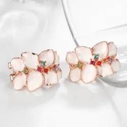 Beautiful multi coloured earrings for women  - with zircon - gift