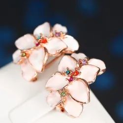 Beautiful multi coloured earrings for women  - with zircon - gift