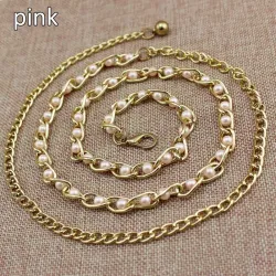 Elegant ladies waste chain belt - metal - adjustable