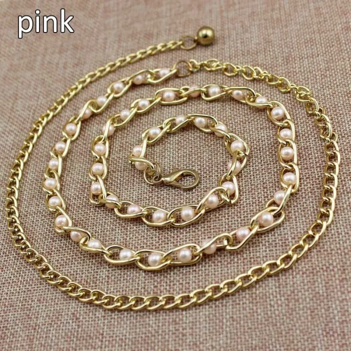 Elegant ladies waste chain belt - metal - adjustable