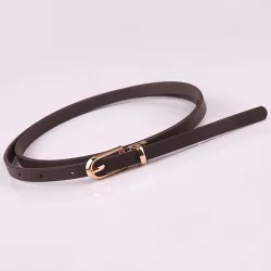 Elegant thin leather belt - adjustable