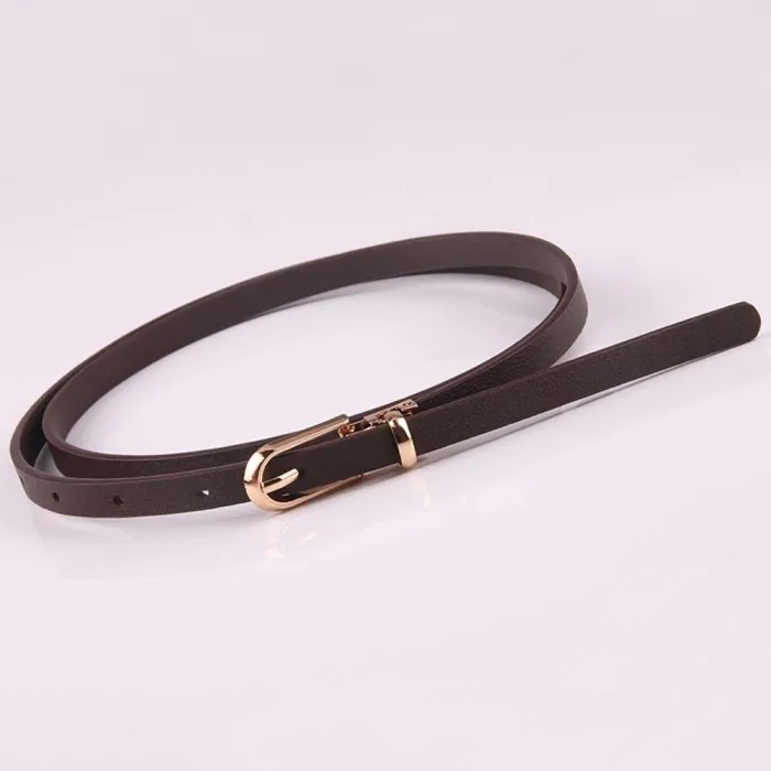 Elegant thin leather belt - adjustable
