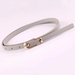 Elegant thin leather belt - adjustable