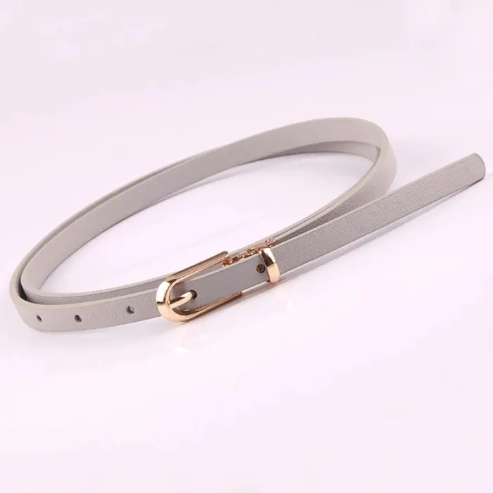 Elegant thin leather belt - adjustable