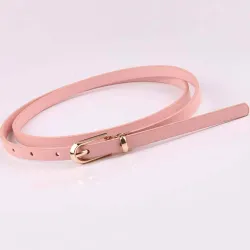Elegant thin leather belt - adjustable