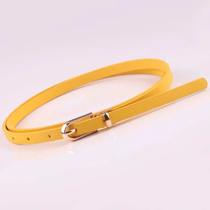 Elegant thin leather belt - adjustable