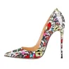 Stylish pumps with design for women - various colours - patent leather