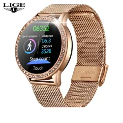 LIGE - Smart Watch - kolorowy ekran - pełny dotyk - fitness tracker - ciśnienie krwi - wodoodporny - unisexInteligentne zużycie
