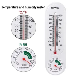 Wandthermometer - Temperatur- / Feuchtigkeitsmesser - Innen / Außen - 23cm