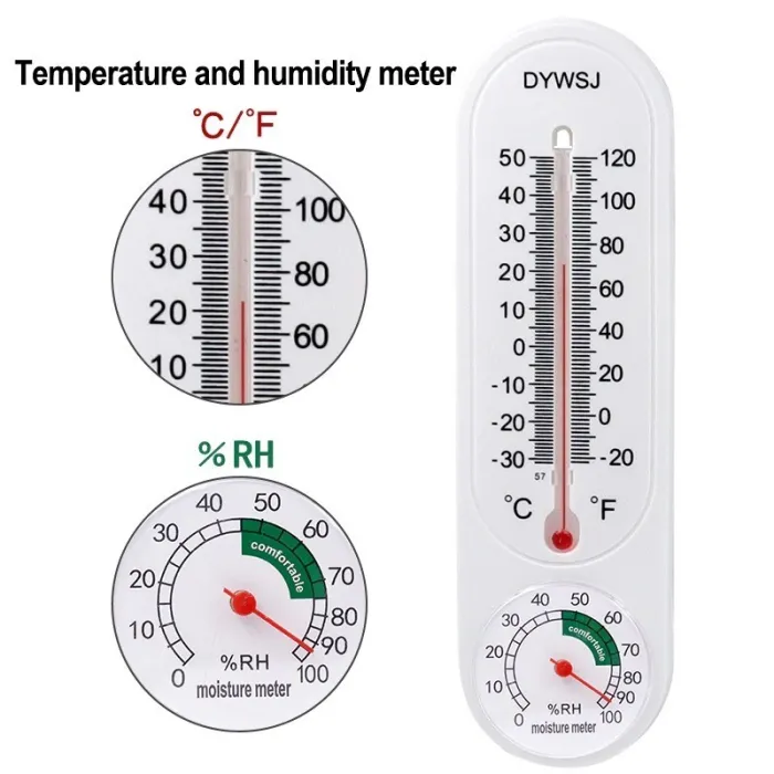 Termometr wiszący ścienny - miernik temperatury / wilgotności - wewnętrzny / zewnętrzny - 23cmTermometry