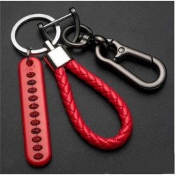 Car keys keychain - anti lost - split rings - with replaceable letters