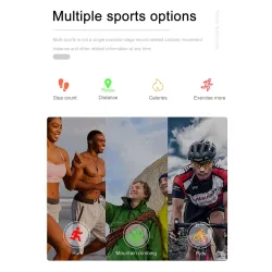 LIGE - Smart Watch - ekran dotykowy - fitness tracker - ciśnienie krwi - wodoodporny - Bluetooth - Android iOSInteligentne zu...