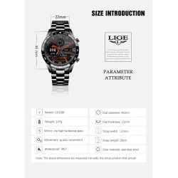 LUIK - Smart Watch - touchscreen - fitnesstracker - bloeddruk - waterdicht - Bluetooth - Android iOSSmart-Wear
