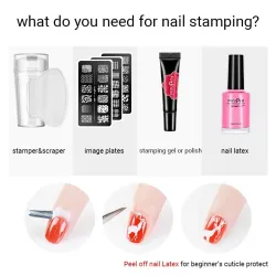 Silicone transparent nail stamping - kit for manicure art