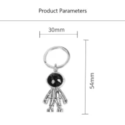 Fashionable handmade keychain - with 3D astronaut - space robot
