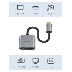 HDMI-compatibel naar VGA-adapter - micro-USB - met video-/audiovoeding - 1080PAudio