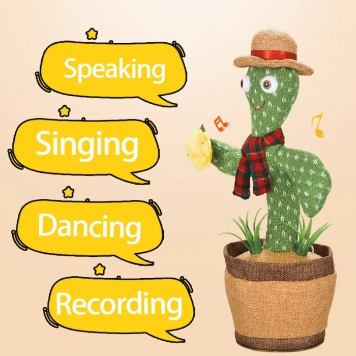 Elektronische cactus - praten / zingen / dansen / wiebelen - grappige knuffel - 31cmSpeelgoed