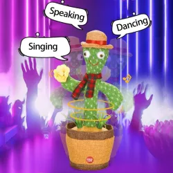 Elektronische cactus - praten / zingen / dansen / wiebelen - grappige knuffel - 31cmSpeelgoed