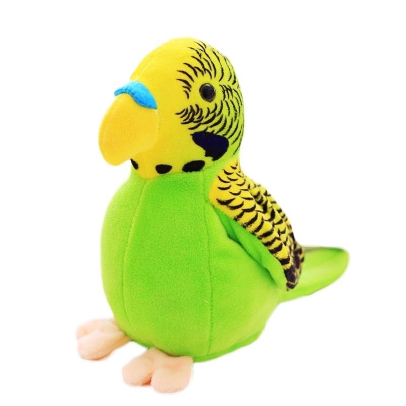 Elektryczna gadająca papuga - zabawna pluszowa zabawka - nagrywanie / powtarzanie / machanie skrzydłami - 18cmZabawki