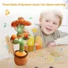 Elektryczny kaktus z hiszpańskim sombrero - zabawna pluszowa lalka - skręcanie / taniec / nagrywanieZabawki