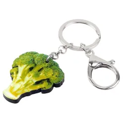 Metal keychain with acrylic broccoliKeyrings