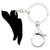 llaveroMetal keyring - with acrylic green peppers