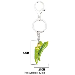 llaveroMetal keyring - with acrylic green peppers