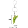 llaveroMetal keyring - with acrylic green peppers