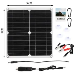 Panel słoneczny - 100W - podwójny USB 12V/5V - z kontrolerem - wodoodporny - ładowarka bateriiPaneli słonecznych