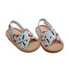 Fashionable leather sandals - for girls / boys - crossed strap