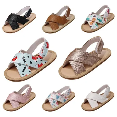 Modieuze leren sandalen - voor meisjes / jongens - gekruiste riemSchoenen