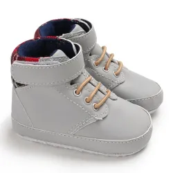 Baby leather first shoes - anti-slip - ankle length