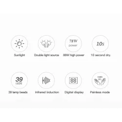 Profesjonalna suszarka do paznokci - Lampa UV - 78W - 39 LED - Wyświetlacz LCD - aurora designSuszarka do paznokci