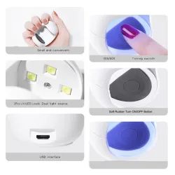 Mini suszarka do paznokci UV - 3W - USB - LED - w kształcie jajkaSuszarka do paznokci