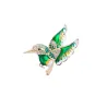 Elegant brooch - with green crystal bird