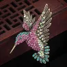 Luxuriöse Vintage-Brosche mit Kristall-Kolibri