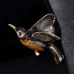 Elegante broche met een klein vogeltjeBroches