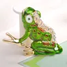 Elegante broche met een groene kristallen kikkerBroches