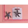 Coral starfish with crystal - vintage brooch