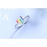 Rainbow sieradenset - hartvormig - ketting / oorbellen / ring - 925 sterling zilverSieradensets
