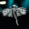 Dancing woman with crystal wings - elegant brooch