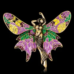 Dzika syrenka - motyl z kolorowymi skrzydłami - elegancka broszkaBroszki