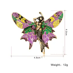 Dzika syrenka - motyl z kolorowymi skrzydłami - elegancka broszkaBroszki