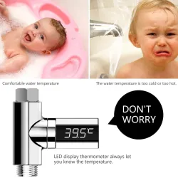 Water temperature meter - led display - 360 degrees rotation for shower