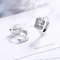 Luxuriöse kleine runde Ohrringe - mit Kristall - 925er Sterlingsilber