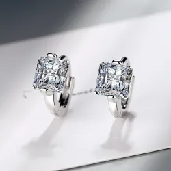 Luxuriöse kleine runde Ohrringe - mit Kristall - 925er Sterlingsilber