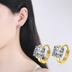 Luxuriöse kleine runde Ohrringe - mit Kristall - 925er Sterlingsilber