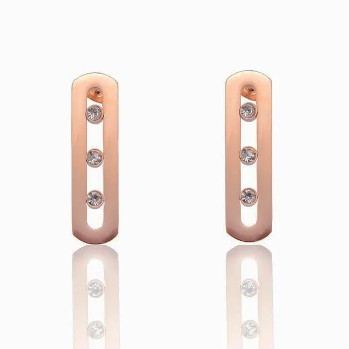 Gold plated crystal earrings - ladies delight - gift