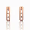 Fashionable rectangle stud earrings - with sliding crystals