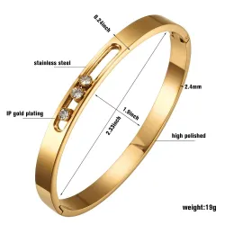 Elegante armband - met verschuifbare strassteentjes - roestvrij staalArmbanden